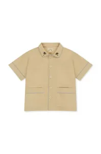 Dětská bavlněná košile Konges Sløjd béžová barva #5052597