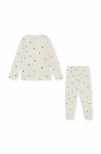 Dětské bavlněné pyžamo Konges Sløjd béžová barva