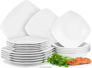 Konsimo Jídelní sada talířů pro 6 osob 18 ks CARLINA bílá