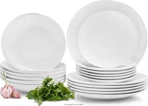 Konsimo Porcelánová jídelní souprava pro 6 osob RESEDA bílá
