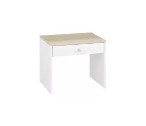Konsimo Sp. z o.o. Sp. k. Noční stolek BUBO 58x69 cm bílá/světlý buk