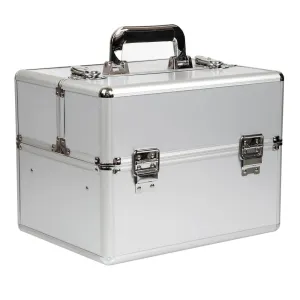 Kosmetický kufřík SENSE - stříbrný, hladký