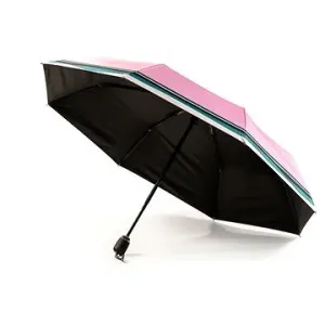 KRAGO Skládací deštník kompaktní růžový pruhovaný #4023599