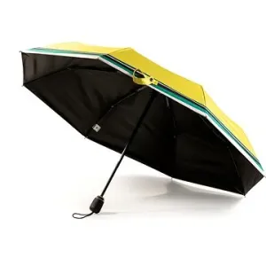 KRAGO Skládací deštník kompaktní se žlutým pruhem