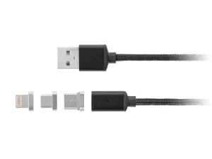 Krüger&Matz Kruger&Matz magnetický kabel USB (micro USB, USB typu C a Lightning)