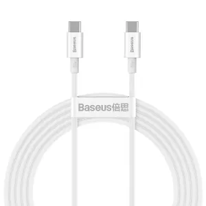 Kabel USB-C na USB-C Baseus Superior Series, 100 W, 2 m (bílý)