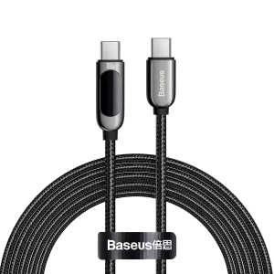 Kabel USB-C na USB-C Baseus Display, 100 W, 2 m (černý)