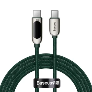Kabel USB-C na USB-C Baseus Display, 100 W, 2 m (zelený)