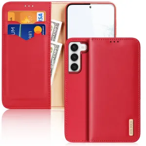 Dux Ducis Hivo pouzdro Samsung Galaxy S23+ flipový kryt peněženka stojánek RFID zámek červený