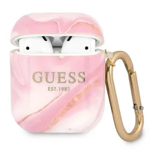 Guess GUA2UNMP Apple AirPods Kryt růžová Marble Collection