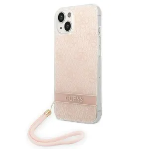 Guess GUOHCP14MH4STP Apple iPhone 14 Plus pink hardcase 4G Print Strap