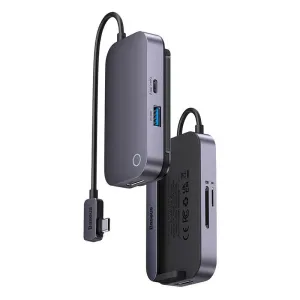Rozbočovač 6v1 Baseus PadJoy Series USB-C na USB 3.0 + HDMI + USB-C PD + 3,5mm jack + SD/TF (šedý)