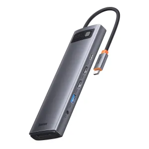 HUB Baseus Metal Gleam USB-C 12w1 HDMI / DP / USB Typ C / minijack 3.5mm / RJ45 / SD
