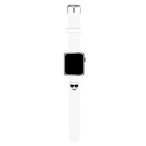 Karl Lagerfeld KLAWMSLCW Apple Watch 4/5/6/7/SE 40/41mm white strap Silicone Choupette Heads