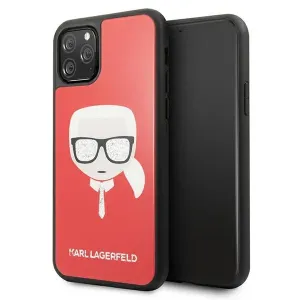 Karl Lagerfeld KLHCN58DLHRE Apple iPhone 11 Pro red Iconic Glitter Karl`s Head