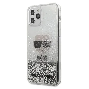 Karl Lagerfeld KLHCP12SGLIKSL Apple iPhone 12 mini silver hardcase Ikonik Liquid Glitter