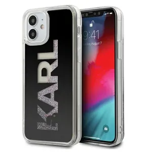 Karl Lagerfeld KLHCP12SKLMLBK Apple iPhone 12 mini black hardcase Karl Logo Glitter