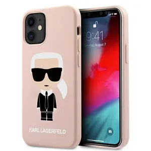Kryt Karl Lagerfeld KLHCP12SSLFKPI Apple iPhone 12 mini hardcase light pink Silicone Iconic
