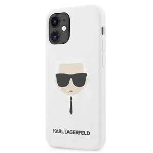 Kryt Karl Lagerfeld KLHCP12SSLKHWH Apple iPhone 12 mini white hardcase Silicone Karl`s Head