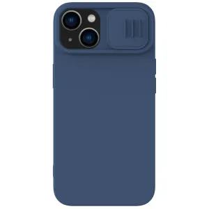 Nillkin CamShield Magnetické silikonové pouzdro iPhone 14 magnetické pouzdro MagSafe s krytem fotoaparátu modré