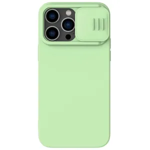Nillkin CamShield magnetické silikonové pouzdro iPhone 14 Pro magnetické pouzdro MagSafe s krytem fotoaparátu zelené barvy