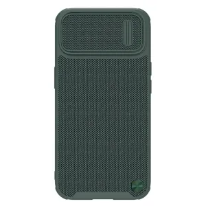 Nillkin Textured S Case iPhone 14 Pro Max pancéřované pouzdro s krytem fotoaparátu tmavě zelené