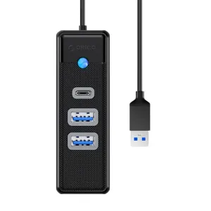 Adaptér USB Hub na 2x USB 3.0 + USB-C Orico, 5 Gb/s, 0,15 m (černý)