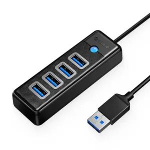 Adaptér USB Hub na 4x USB 3.0 Orico, 5 Gb/s, 0,15 m (černý)