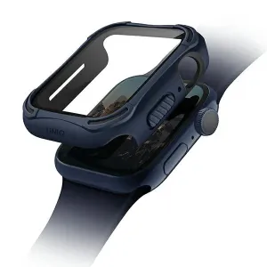UNIQ Torres Antimikrobiální odolné pouzdro Apple Watch 4/5/6/SE (44mm) modré
