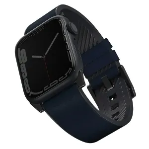 UNIQ Straden Strap Apple Watch 4/5/6/7/SE 44/45mm Leather Hybrid Strap blue