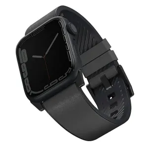UNIQ Straden Strap Apple Watch 4/5/6/7/SE 44/45mm Leather Hybrid Strap szary