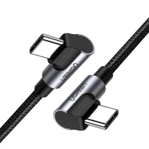 Úhlový kabel USB-C na USB-C UGREEN US323, PD, 3A 60W, 2m (černý)