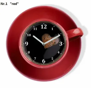 Kuchyňské hodiny ve tvaru šálku kávy #2129666