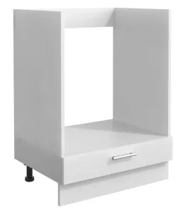 VCM Dolní kuchyňská skříňka Esilo na vestavný sporák s přihrádkou na plechy, 60 cm, bílá