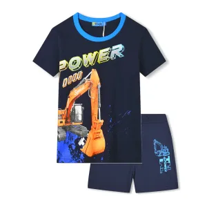 Chlapecké letní pyžamo - KUGO TM9219, tmavě modrá Barva: Modrá tmavě, Velikost: 110