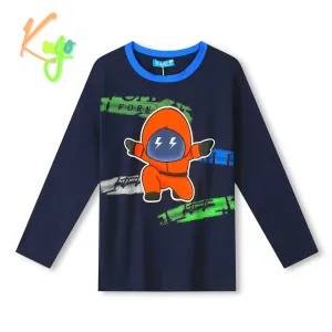 Chlapecké triko - KUGO FC0297, tmavě modrá Barva: Modrá tmavě, Velikost: 122