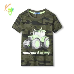 Chlapecké triko - KUGO TM9216, khaki/ zelený bagr Barva: Khaki, Velikost: 122
