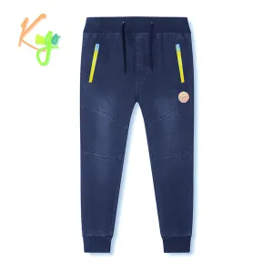Chlapecké riflové kalhoty/ tepláky, zateplené - KUGO CK0921, modrá Barva: Modrá, Velikost: 146