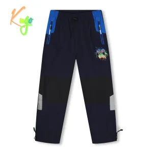 Chlapecké šusťákové kalhoty, zateplené - KUGO DK7131, tmavě modrá Barva: Modrá tmavě, Velikost: 140