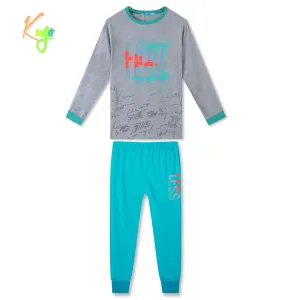 Chlapecké pyžamo - KUGO MP3783, šedá / petrol Barva: Šedá, Velikost: 164