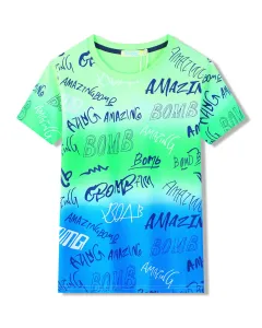 Chlapecké tričko - KUGO FC0353, zelená / modrá Barva: Mix barev, Velikost: 152