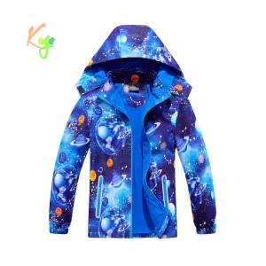 Chlapecká podzimní bunda, zateplená - KUGO B2858, modrá, planety Barva: Modrá, Velikost: 104