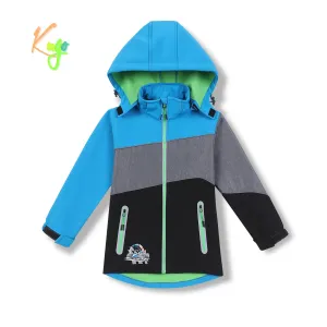 Chlapecká softshellová bunda, zateplená - KUGO HK5602, tyrkysová / šedá / černá Barva: Tyrkysová, Velikost: 122