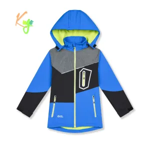 Chlapecká softshellová bunda, zateplená - KUGO HK5605, modrá / černá / šedá Barva: Modrá, Velikost: 152