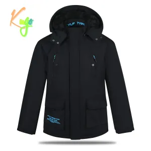 Chlapecká zimní bunda - KUGO BU607, tmavě modrá Barva: Modrá tmavě, Velikost: 134