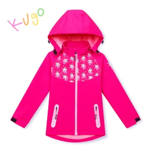 Dívčí softshellová bunda - KUGO HK3121, růžová Barva: Růžová, Velikost: 80