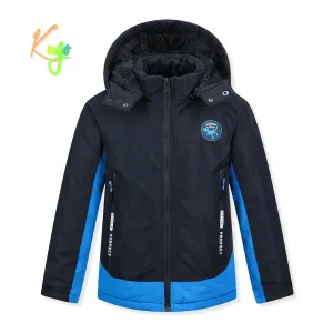 Chlapecká zimní bunda - KUGO BU609, tmavě modrá Barva: Modrá tmavě, Velikost: 104