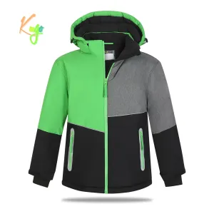Chlapecká zimní bunda - KUGO PB3891, černá / zelená Barva: Zelená, Velikost: 134