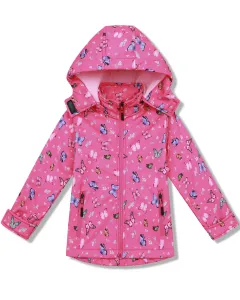 Dívčí softshellová bunda, zateplená - KUGO HB8630, růžová Barva: Růžová, Velikost: 104