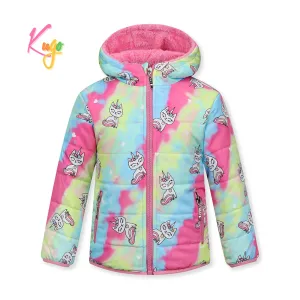 Dívčí zimní bunda - KUGO KB2350, batika / světle růžová Barva: Růžová, Velikost: 110